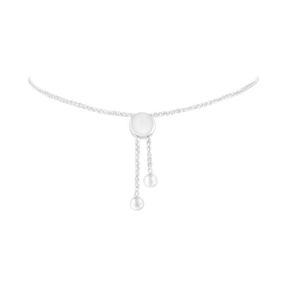 Haus of Brilliance Sterling Silver and Diamond S Link Adjustable Bolo Bracelet - Picture 5 of 5